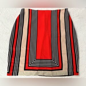 New York & Company Red and Black Striped Pencil Skirt